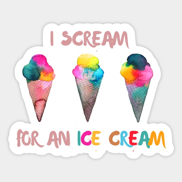 I scream for ice cream Sticker by ninoladesign